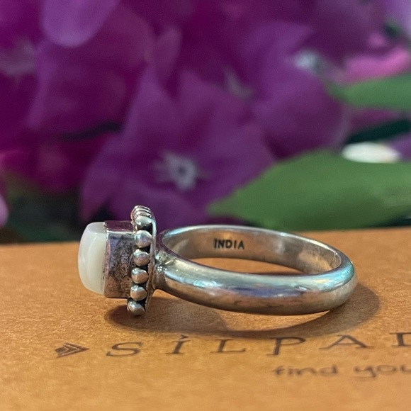 Silpada Mother of Pearl button framed Sterling Silver Ring R1617 - Picture 9 of 15